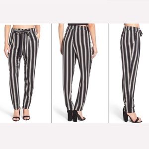 🌷Mimi Chica Tie Waist Pants, Black/White, NWOT, M